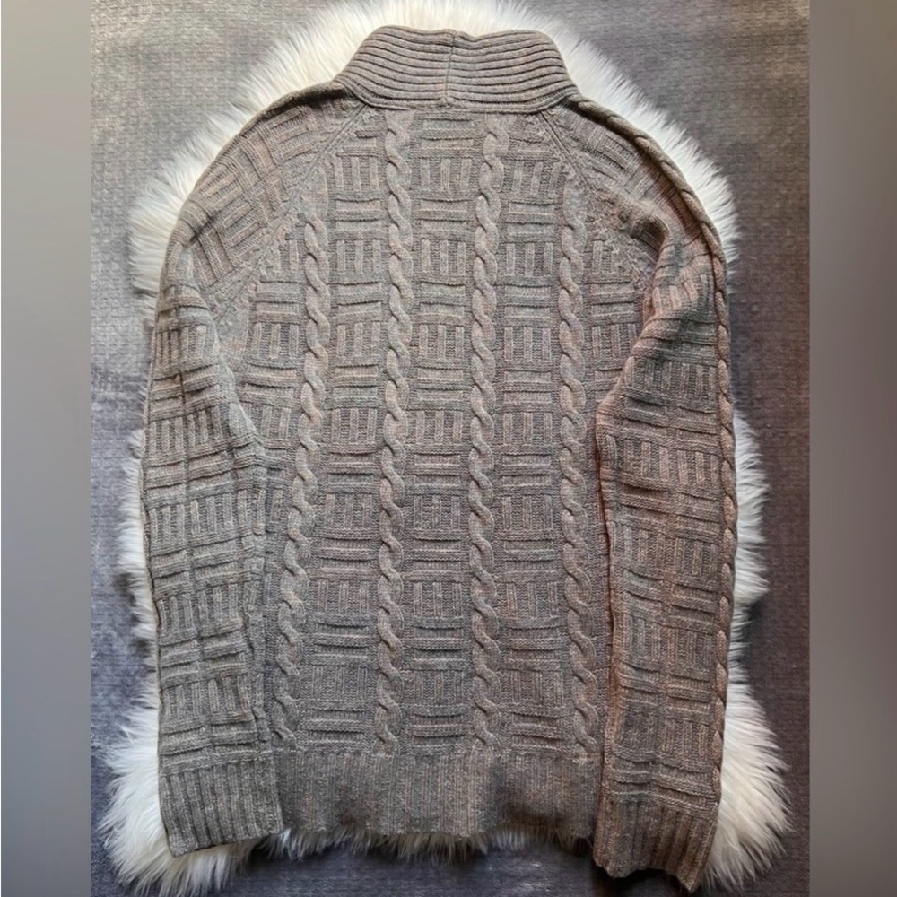 NSF High Neck Sweater XL Button Cable Knit Wool Linen Cotton Cashmere Pullover - Picture 9 of 11
